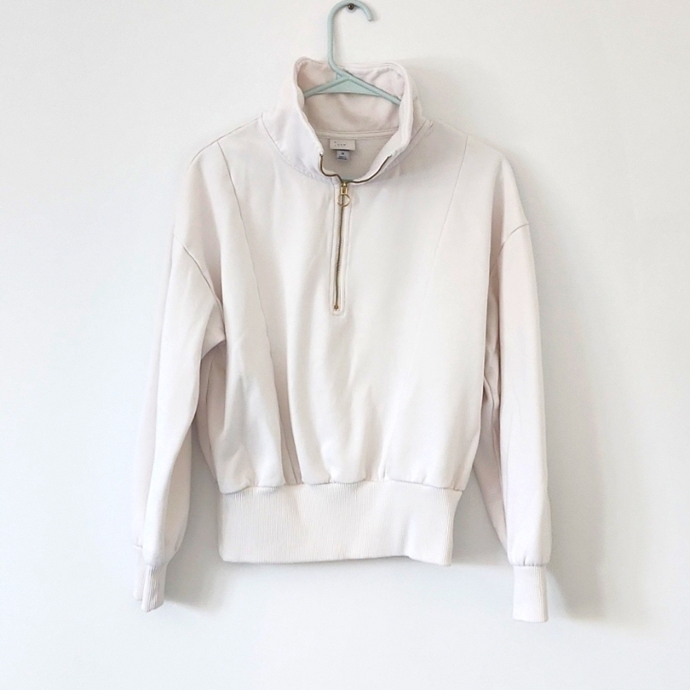 A new day cream half zip sweater size medium